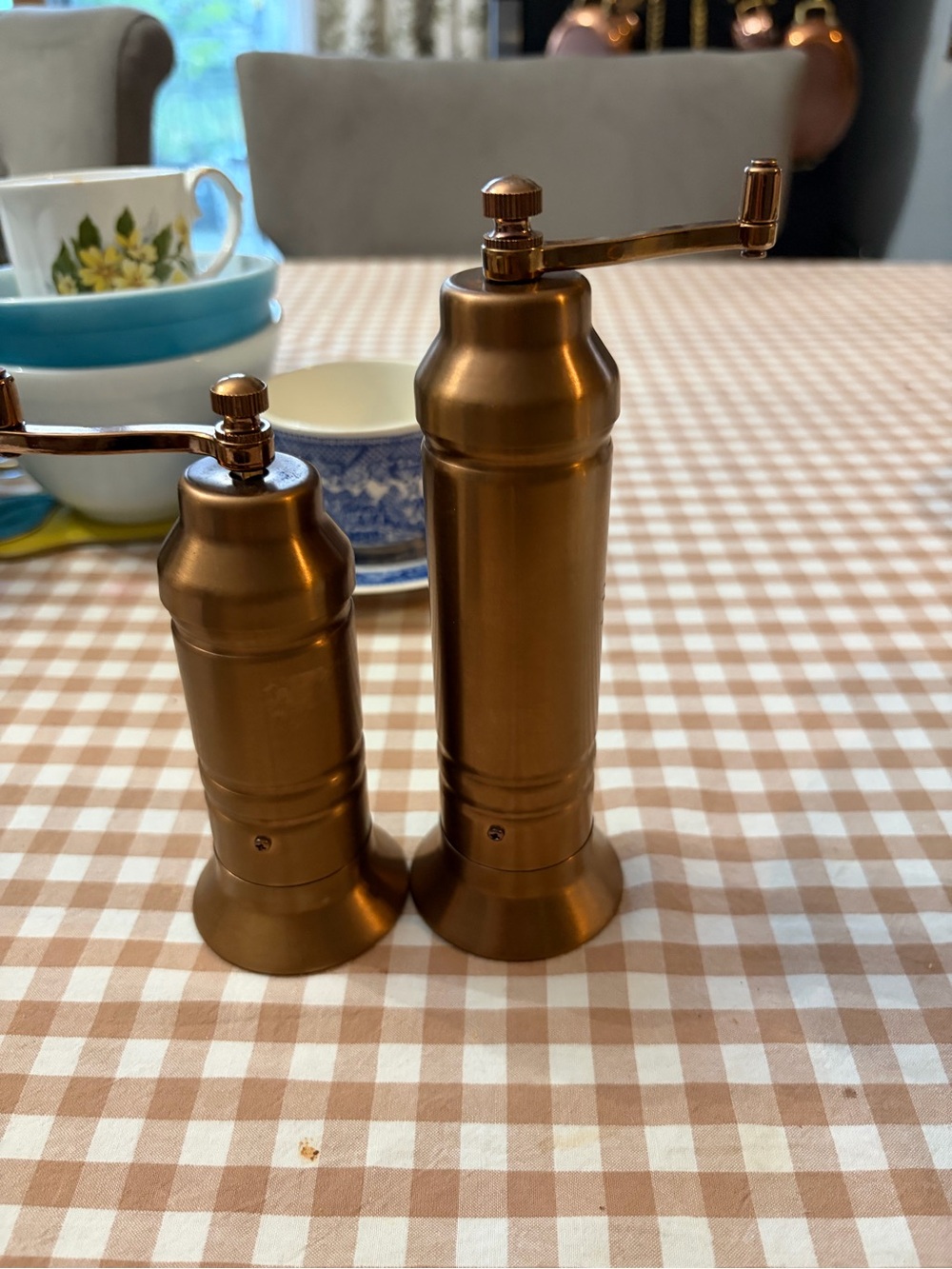 Hearth & Hand Metallic Bronze Hand-Crank Spice Mills (2-Piece)